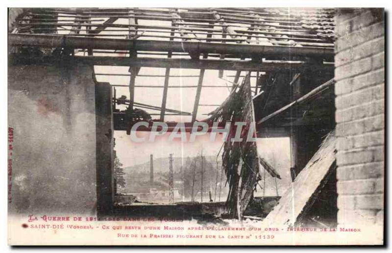 Old Postcard Saint Die Interior War Street home of the prairie
