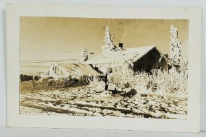 ALASKA Rppc An Alaskan Winter Snow Covered Home Real Photo Postcard O10