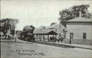 Thomaston ME MCRR Train Station Depot c1910 Postcard