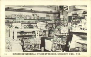 Sandown Center NH Dinsmore General Store Interior Postcard SCHLITZ Sign