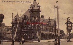 Postcard JH & B Railroad Station Hamilton Canada