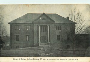 1909 Library of Bethany College, Bethany, West Virginia Vintage Postcard