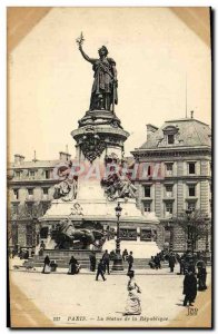 Old Postcard Paris Statue Of The Republic