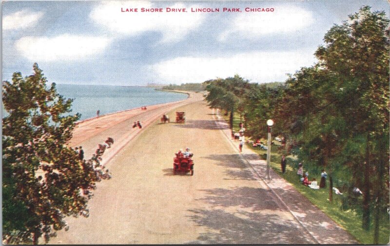 USA Lake Shore Drive Lincoln Park Chicago Vintage Postcard 09.47