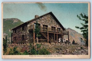 1920 Glacier National Park Montana MT Postcard Granite Park Chalets Cabin Posted