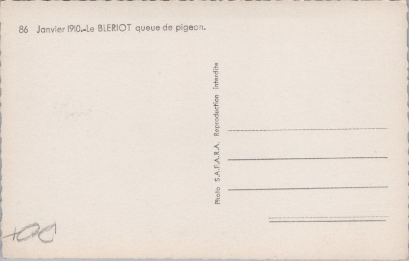 Le Bleriot QUeue de Pigeon Aircraft Vintage RPPC C124