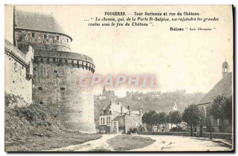 Old Postcard Tour Surienne Fougeres and Chateau St.