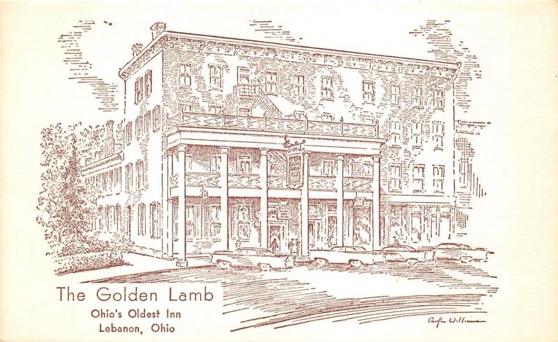 Lebanon Ohio~Golden Lamb Hotel (Ohio's oldest Inn)~Info on Back~Vintage Postcard
