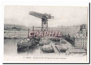 Brest Old Postcard A corner of the naval port and electric crane