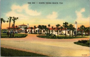 Vtg 1930s The Inn Ponte Vedra Beach Florida FL Linen Postcard