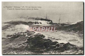 Old Postcard Boat Orinoco Ship in bad weather