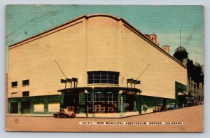 c1944 New Municipal Auditorium Denver Colorado Vintage Linen Postcard 1679