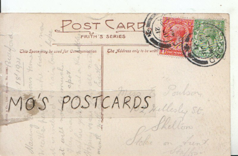 Genealogy Postcard - Poulson - Shelton - Stoke on Trent - Staffs - Ref 8925A