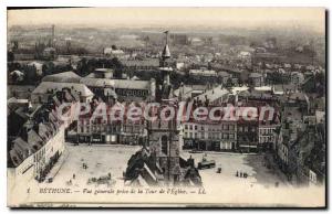 Postcard Old Bethune General View from the Church Tower