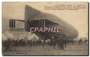 Old Postcard German Airship Zeppelin IV Horse