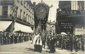 PC BELGIUM, BRUSSELS, PROCESSION NOTRE-DAME, Vintage REAL PHOTO Postcard(b30102)