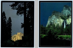 2 Postcards YOSEMITE National Park ~ HALF DOME & BRIDALVEIL FALLS 1983 - 5x7