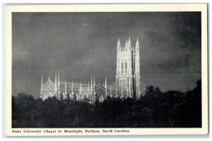 c1920 Duke University Chapel Moonlight Exterior Durham North Carolina Postcard