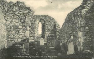 Cathedral Glendalough County Wicklow Lawrence postcard 801