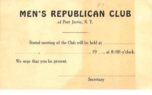 Men's Republican Club Port Jervis, New York  