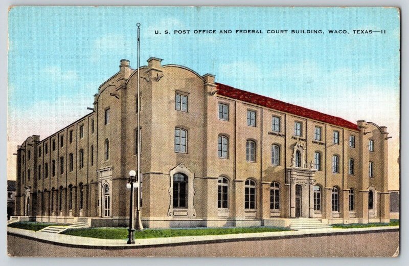 Postcard US Post Office - Federal Court Building - Waco Texas