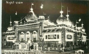 Corn Palace Mitchell South Dakota D Griaa Pix Night RPPC Photo Postcard 20-104