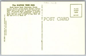 Vtg Clearwater FL The Kapok Tree Inn Florida Room 1960s Chrome View Postcard