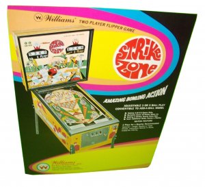 Strike Zone Original 1970 Flipper Game Pinball Machine Promo Sale Flyer Retro