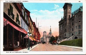Canada Quebec Rue de la Fabrique Vintage Postcard C041