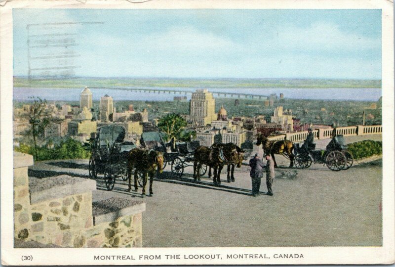 postcard Canada Montreal from the Lookout posted 1952 Red Feather Slogan cancel