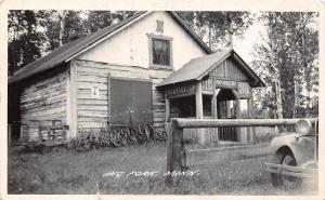 D30/ Big Fork Minnesota Mn Real Photo RPPC Postcard 1948 Cabin Automobile