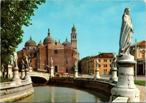 postcard Padova, Italy - Prato della Valle and St. Giustina's Cathedral