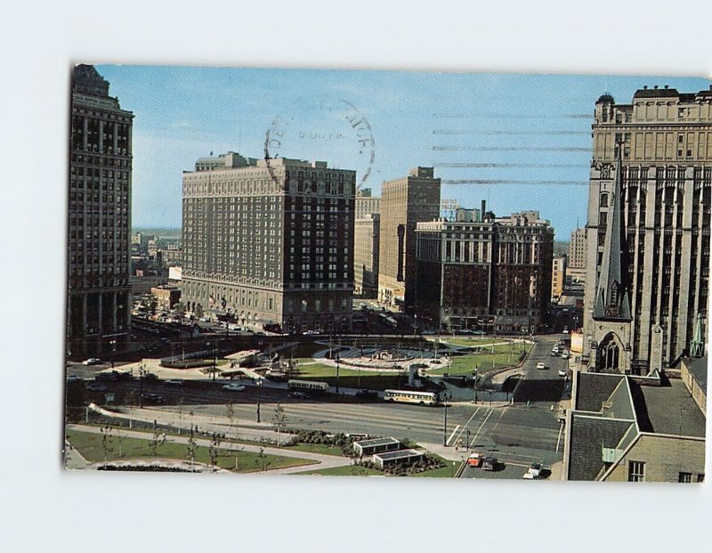 Postcard Grand Circus Park, Detroit, Michigan