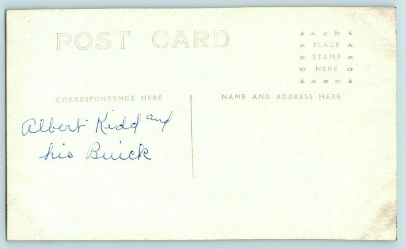 C.1910 RPPC Albert Kidd & His Buick Centralia, IL Postcard P165 