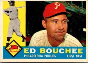 1960 Topps Baseball Card Ed Bouchee Philadelphia Phillies sk10503