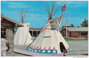 Indian Teepees, Replica of old 'Fort Macleod', Alberta, Canada, 40-60s