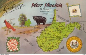 West Virginia, 1950-60s; Map