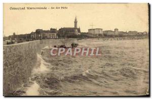 Postcard Old Ostsebad Warnemunde An Der Mole