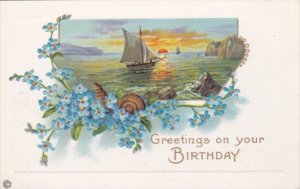 Birthday Flowers and Sailboat