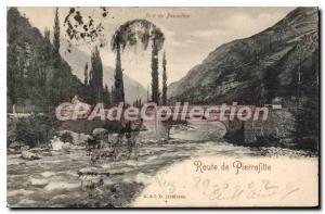 Postcard Old Route De Pierrefitte bridge Pescadre