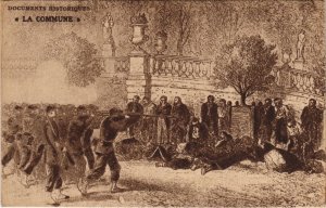 CPA Commune PARIS Jardin du Luxembourg Execution GUERRE MILITAIRE 1870 (50231)