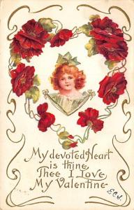 Damaged Valentines Day 1908 writing on front