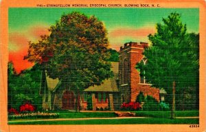 Stringfellow Memorial Episcopal Church Blowing Rock NC UNP Linen Postcard B7