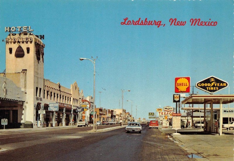 24X6 Postcards Lordsburg, New Mexico STREET SCENEHotel Hidalgo BIRD'S