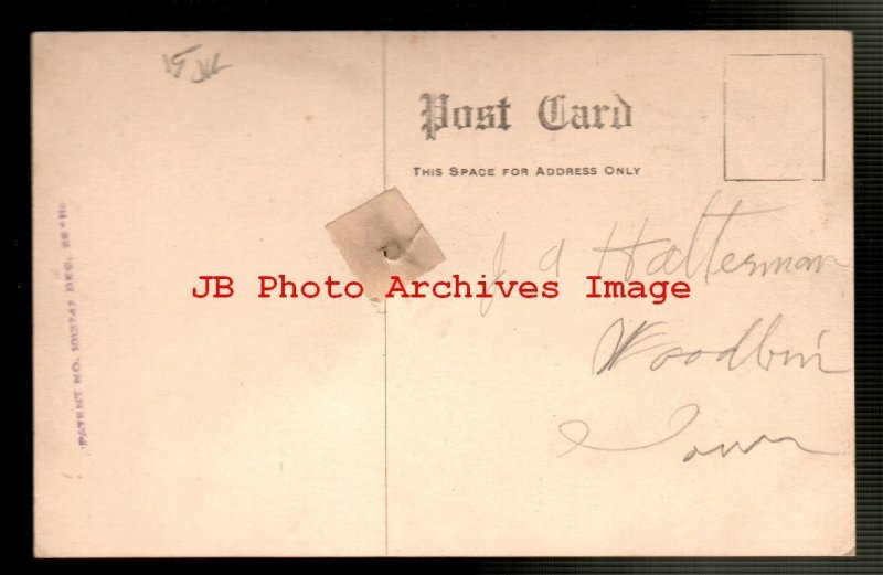 Novelty Postcard, Schmidt Bros, Horse Driven to Drink Attached Metal Spring Tail