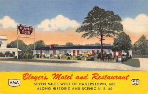 Bloyer's Motel and Restaurant seven miles west of Hagerstown - Hagerstown, Ma...