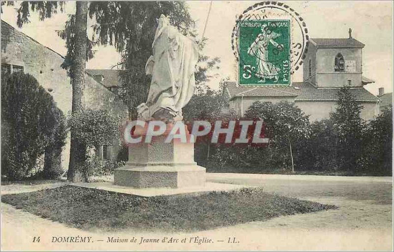 Old Postcard Domremy House of Joan of Arc Church