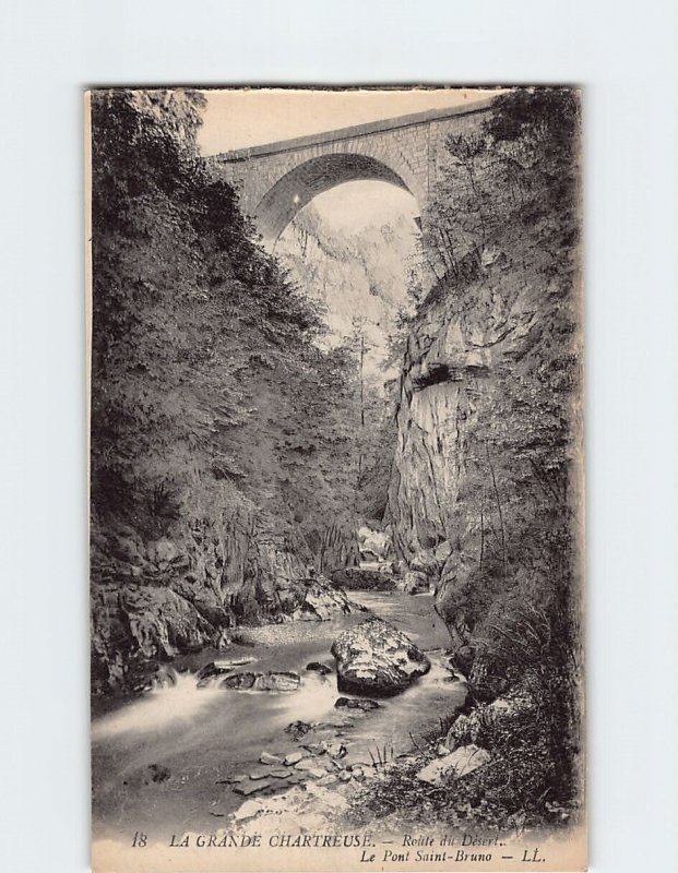 Postcard Le Pont Saint-Bruno, Route du Desert, La Grande Chartreuse, France