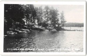 RPPC Chandler's Birch Point Cabins, Greenville, Maine 1950s Postcard