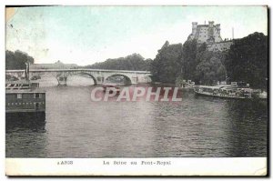 Old Postcard Paris Seine at Pont Royal